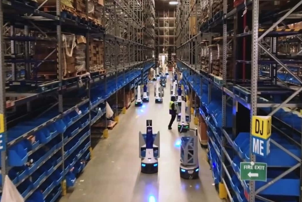 Swarmbots in operation at the DHL Boots Nottingham Warehouse